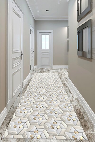 DEKOMOD Dekoratif Dijital Baskılı Kaymaz Taban Yıkanabilir Tüylenmez Kadife Kumaş Anti-alerjik Yolluk