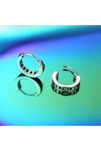 Viking Men's Earrings - Casual Style, Zircon Stone, Mounted 316L Steel Model