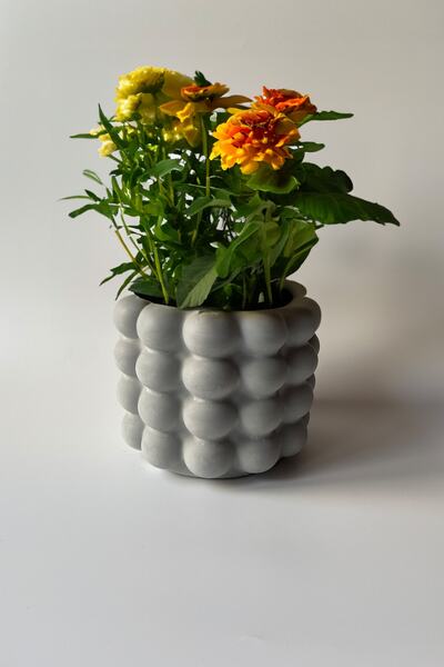 sin istanbul Bubble Saksı Vazo Gri