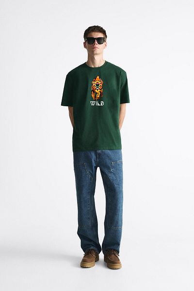 C&C OKULCUNUZ Unisex Oversize Wild T-shirt Πολύχρωμο Μαύρο Λευκό Πράσινο