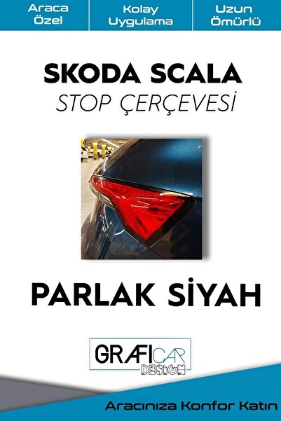 GRAFİCAR Skoda Scala Stop Çerçevesi Sticker - Kolay Uygulama- Uzun Ömürlü Folyo - Araca Özel Kesim Aksesuar