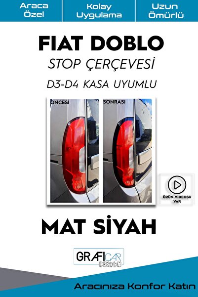 GRAFİCAR ملصق إطار إيقاف فيات دوبلو - سهل الاستخدام - يدوم طويلاً