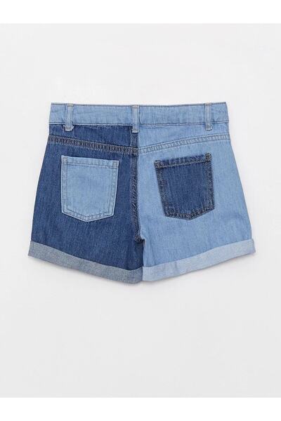 LC Waikiki Color Blocked Girl's Jean Shorts