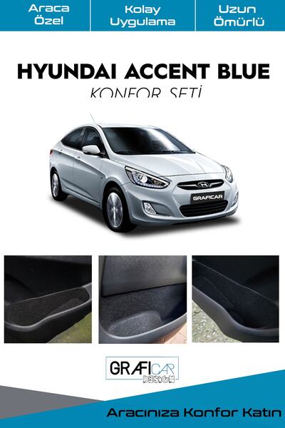 GRAFICAR DESIGN Hyundai Accent Blue Comfort Set - Interior Trim Fabric Velvet...