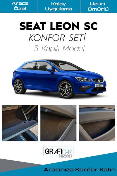 GRAFİCAR Seat Leon Sc/mk3(COUPE) طقم مريح من القماش المخملي ذو الغطاء الداخلي...
