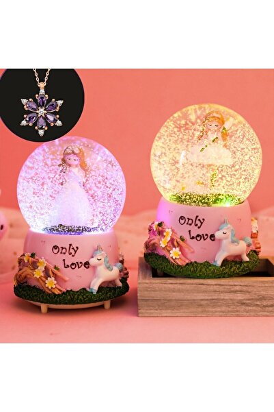 keyfim shop Peri Kız Işıklı Müzikli Kar püskürten Büyük Boy Kar Küresi Ve Lot...