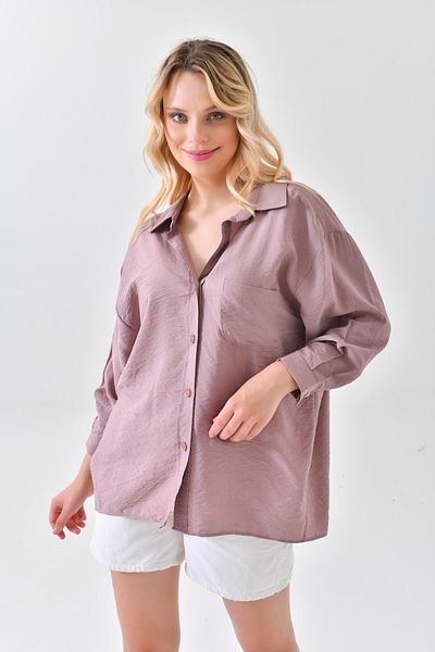 ubmbutik Дамска риза Oversize с един джоб