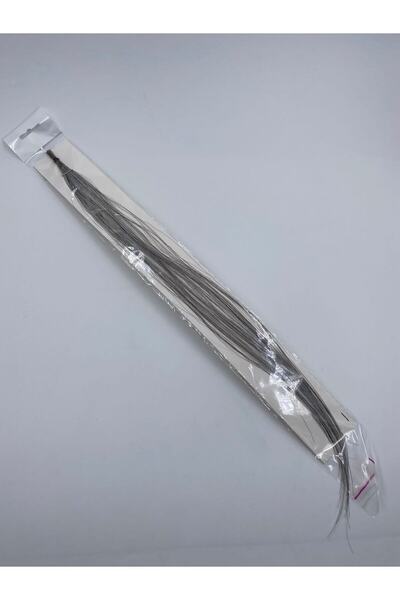 EBMER 50 cm păr gri pentru extensii - Set de 10 păr sintetic colorat și mărge...