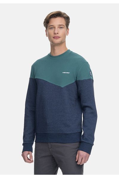 Ragwear Pullover DOTIE Sweatshirt im Colorblock-Style mit Rundhalsausschnitt und Label-Details