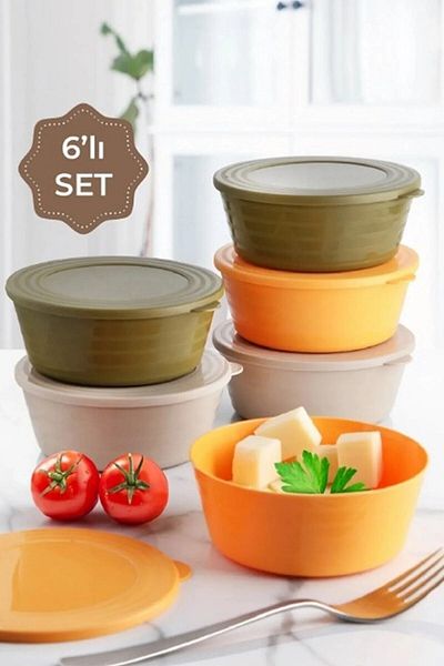 Kaşbaşı Home 6-Piece Microwave and Freezer Storage Container, Breakfast Set and Snack Bowl Food Storage Container