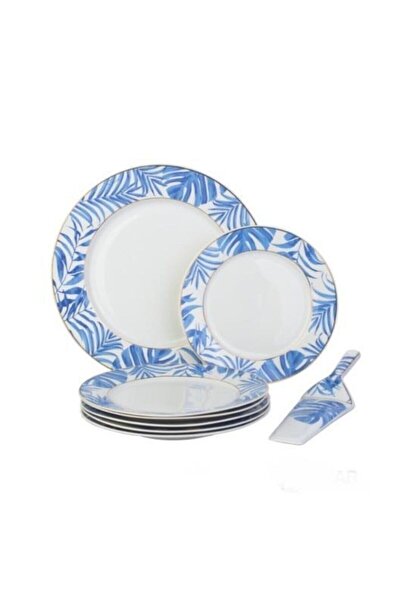 ACAR طقم كعكة استوائية من البورسلين الأزرق