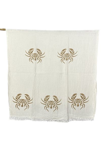 pamukidea Εκτύπωση Crab Handboard Earth Color Crab Pattern Muslin Peshtemal Βαμβακερή παραλία Peshtemal με στάμπα