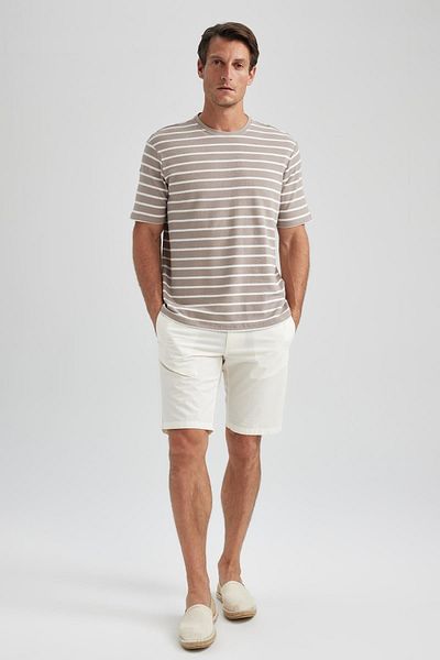 DeFacto Regular Fit Crew Neck Striped Short Sleeve T-Shirt B2494ax23hs