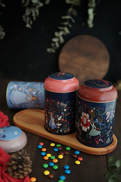 EVLE Cylinder Storage Container with Wooden Stand Ø105 Set of 3, Tales Erb56u8