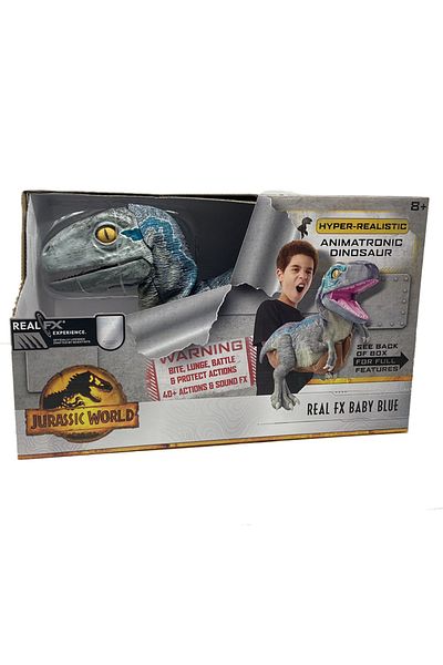 JURASSIC WORLD لعبة الديناصور الأزرق الصغير من Jurassic World REAL FX | حركات واقعية وأصوات أفلام حقيقية | للأطفال من سن 8 سنوات فما فوق
