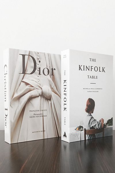 BayCazip Pack of 2 Decorative Book Appearance Box Wedding Dress & Kinfolk Recipes Themed