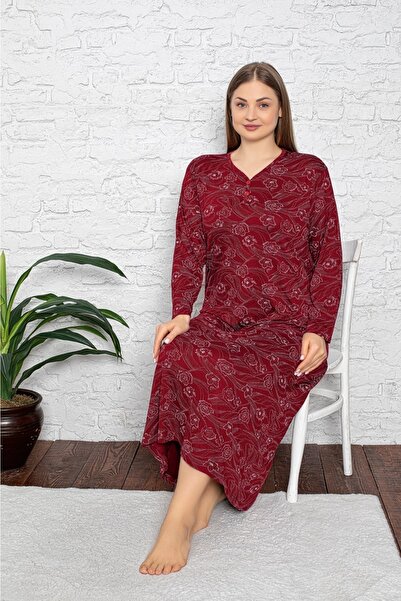 Asel Νυχτικό με μοτίβο Lycra Plus Size