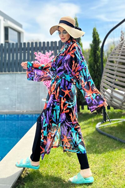 Remsa Mayo Costum de baie Remsa Hijab cu Kimono Caftan Unic Pareo RP004A Mercan