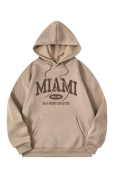 MOONBULL Unisex φούτερ με στάμπα MIAMI με κουκούλα oversize