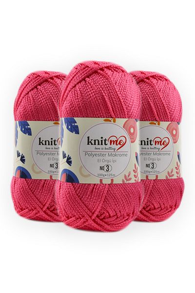 Lavita POLYESTER MACROME 100 gr 3 Pack Hand Knitting Yarn Taka Yarn (801)