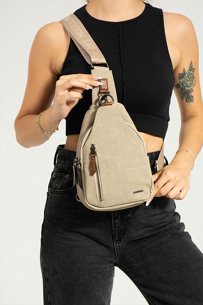 YOGII Τσάντα ώμου και στήθους μοντέλου Arkansas Canvas Unisex με ιμάντα ποιότητας με φερμουάρ VIP