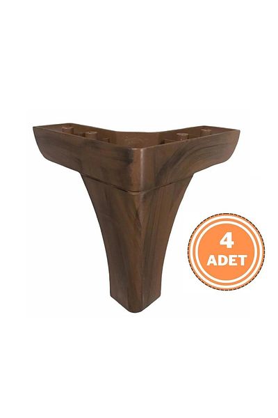EYM 4 Pieces Lukens Leg Furniture Sofa Bed Leg 14 cm Walnut - Table Legs - 14 cm - Brown