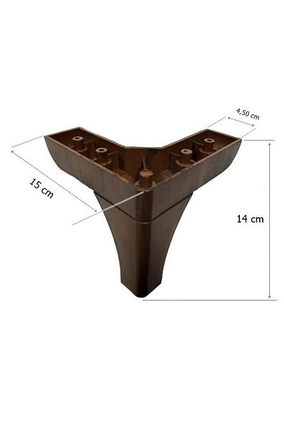 EYM 4 Pieces Lukens Leg Furniture Sofa Bed Leg 14 cm Walnut - Table Legs - 14 cm - Brown