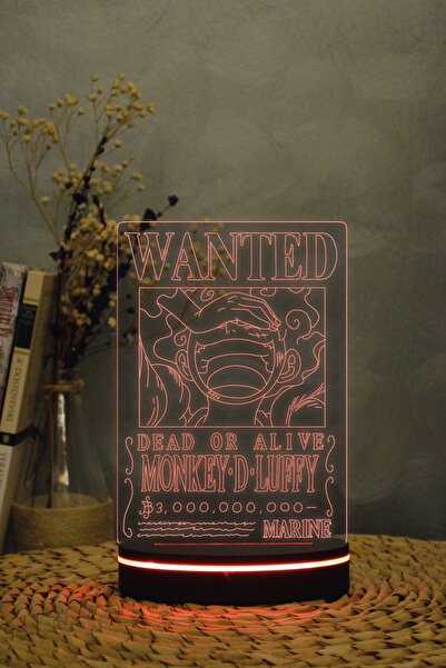 Yubi Design Monkey D. Luffy Wanted - One Piece - 3 Boyutlu 16 Renk Dekoratif ...