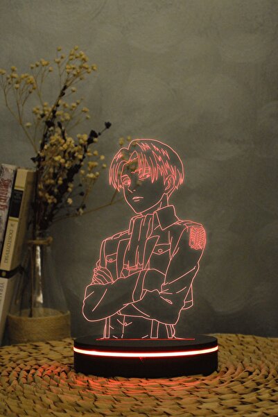 Yubi Design Levi Ackerman , Attack On Titan - 3 Boyutlu 16 Renk Dekoratif Gec...