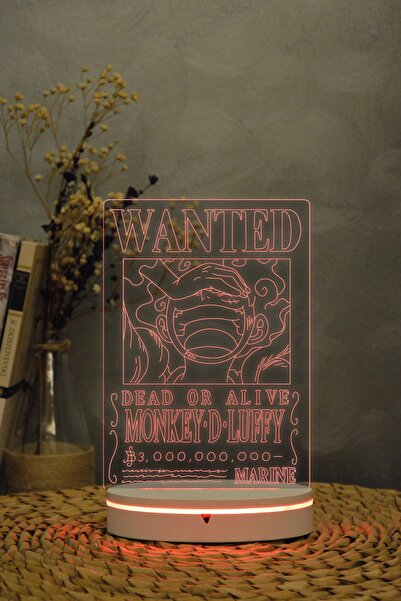 Yubi Design Monkey D. Luffy Wanted - One Piece - 3 Boyutlu 16 Renk Dekoratif ...