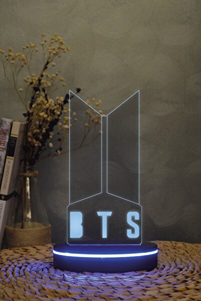 Yubi Design Bts - 3 Boyutlu 16 Renk Dekoratif Gece Lambası 3d