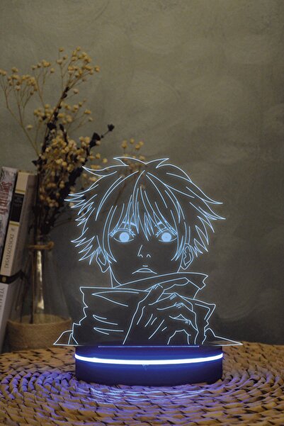 Yubi Design Satoru Gojo , Jujutsu Kaisen - 3 Boyutlu 16 Renk Dekoratif Gece L...