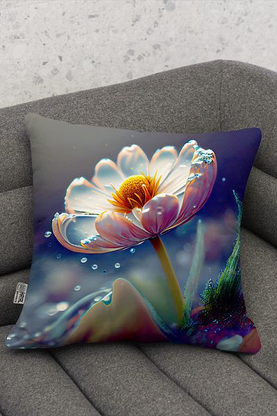 Hayal Dekoratif Digital Art Daisy Illustrated Digital Printed Aruncă Husă de pernă