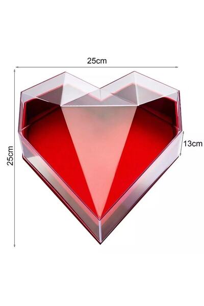 BURDANEVE Hediye Kutusu Boş Kırmızı Kalpli Hediye Kutusu Hediyelik Kutu Mika ...
