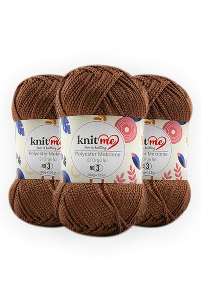 knitme ΠΟΛΥΕΣΤΕΡΙΚΟ ΜΑΚΡΑΜΕ 100 gr 3 Συσκευασία Πλεκτό Χέρι Σχοινί Taka Yarn (833)