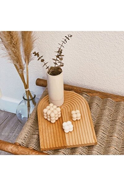 DUSOHOME Wooden Carved Half Rainbow Cutting Board and Presentation Tray Jewel...