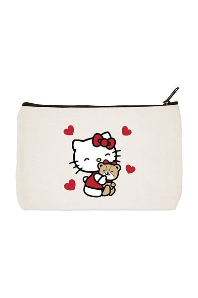 designedfy Hello Kitty 4 τυπωμένη υφασμάτινη τσάντα μακιγιάζ, θήκη για στυλό, τσάντα συμπλέκτη
