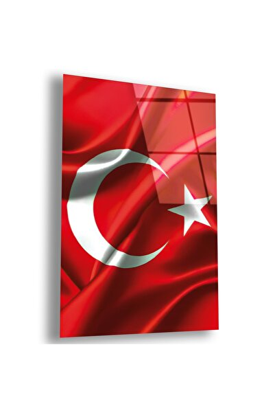 Zevahir Mobilya Dekorasyon Kırılmaz Cam Türk Bayrağı Tablo