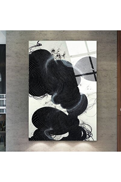 Zevahir Mobilya Dekorasyon Frameless Vertical with White Background Black Abs...