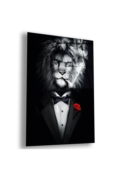 Zevahir Mobilya Dekorasyon Pictură de leu în stil sticlă irezistibilă