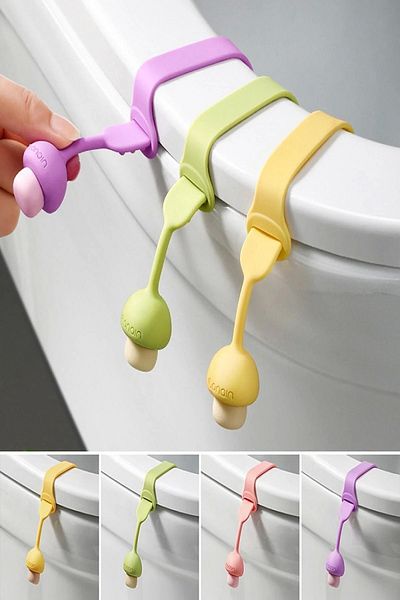 MorPort Bathroom Mushroom Design Toilet Seat Lifter Toilet Seat Holder Hygienic Lifter Toilet Bowl Adapter