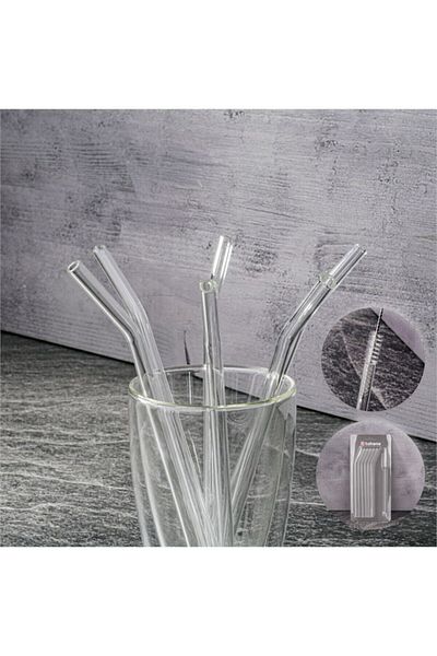 Tohana Glass Straw Set Curved
