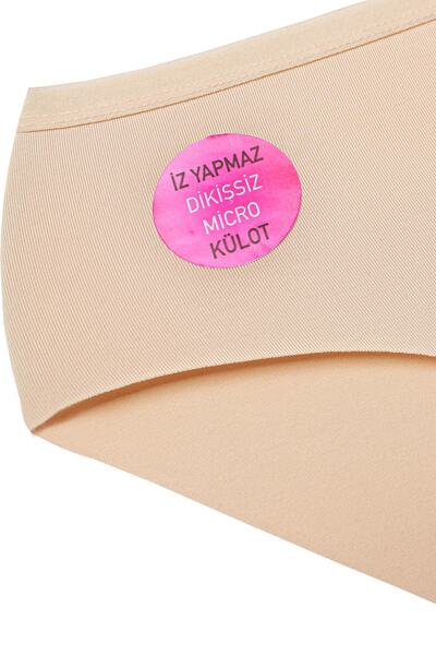 FOURAA Жіночі трусики без швів, з еластичним поясом, мікро, упаковка з 3 штуками