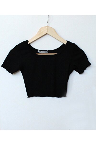 blackstrip Prenses Yaka Mendil Dikişli Crop