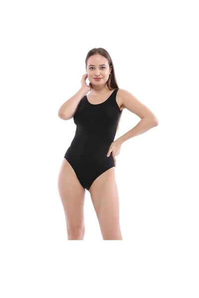 Swana Costum de baie de damă, culoare solidă, negru