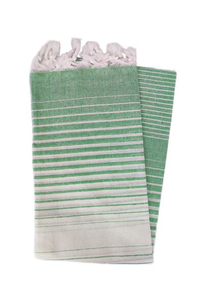 Peştanoz Peshtemal, Regenerated Cotton 100x170 Shaded Model, Green, Beach Towel, Bath Towel