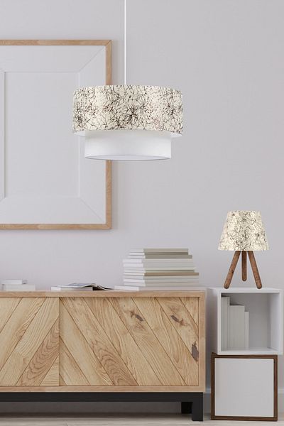 Art&Gift Chandelier and Lampshade Set - Branched Fabric, Living Room Living Room Bedroom