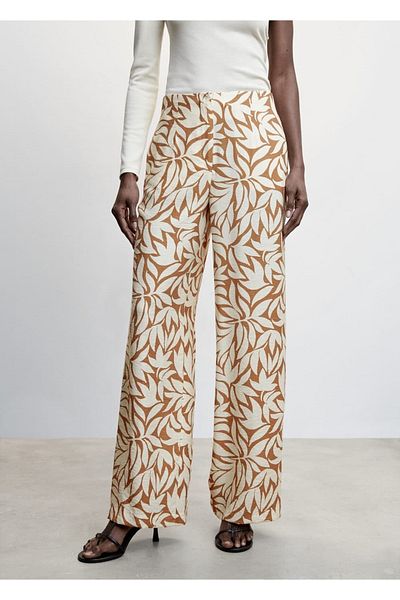 MANGO Woman Patterned Palazzo Trousers