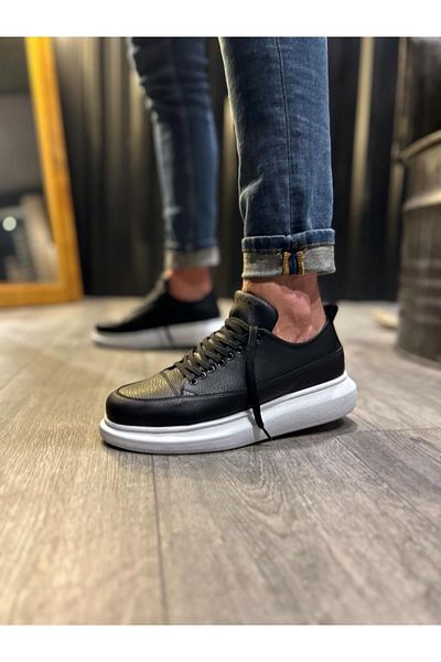 Knack Black Casual Shoes 814 - White Sole