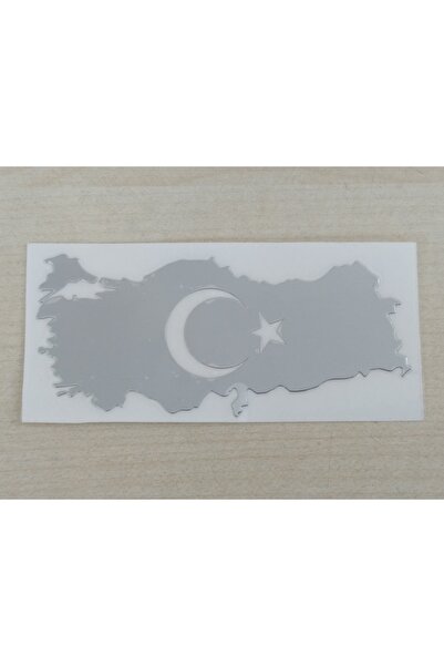 DNZSM ملصق خريطة تركيا 7.5x3.5 سم معدني (سعر قطعتين) ملصق علم تركي على شكل نج...